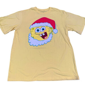 SpongeBob SquarePants Yellow Graphic Christmas holiday Tee size small